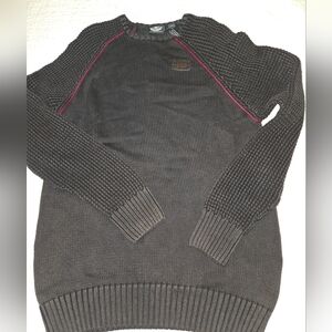 Harley Davidson Cotton Pullover Sweater Logo Ribbed Cuffs Hem Unisex Small
